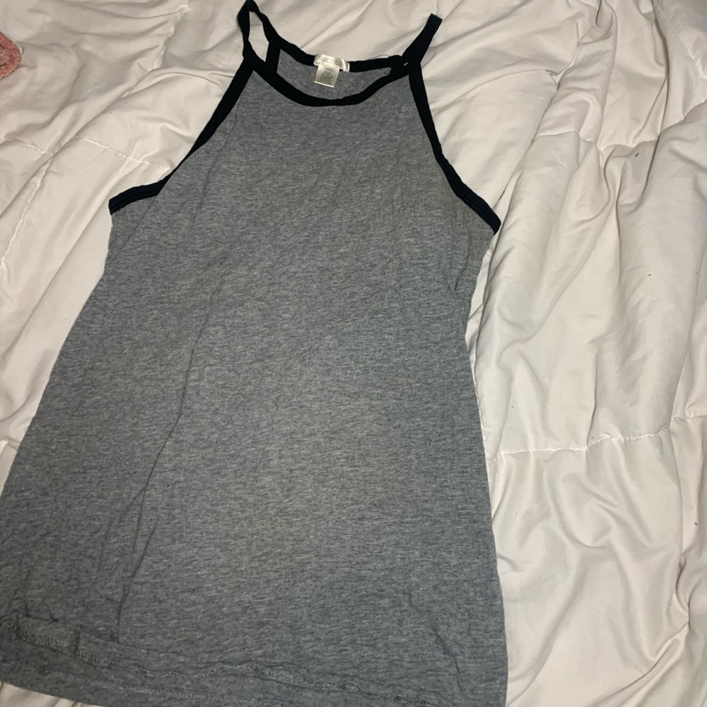 Racer back tank top gray